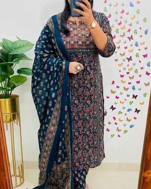 Ethnic Floral Cotton Kurta Set - Ethniks
