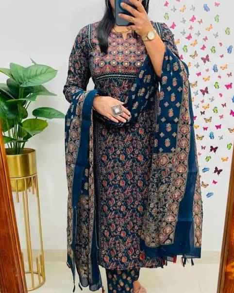 Floral Cotton Kurta Set - Ethniks