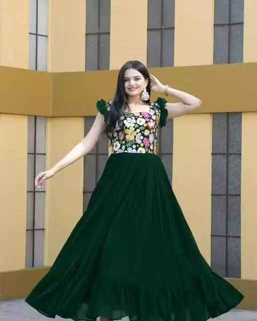 Floral Embroidered Anarkali Gown Long Gown