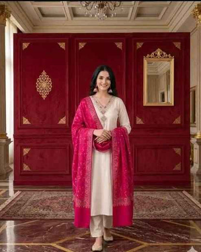 Ethnic Embroidered Rayon Kurta Set - Ethniks